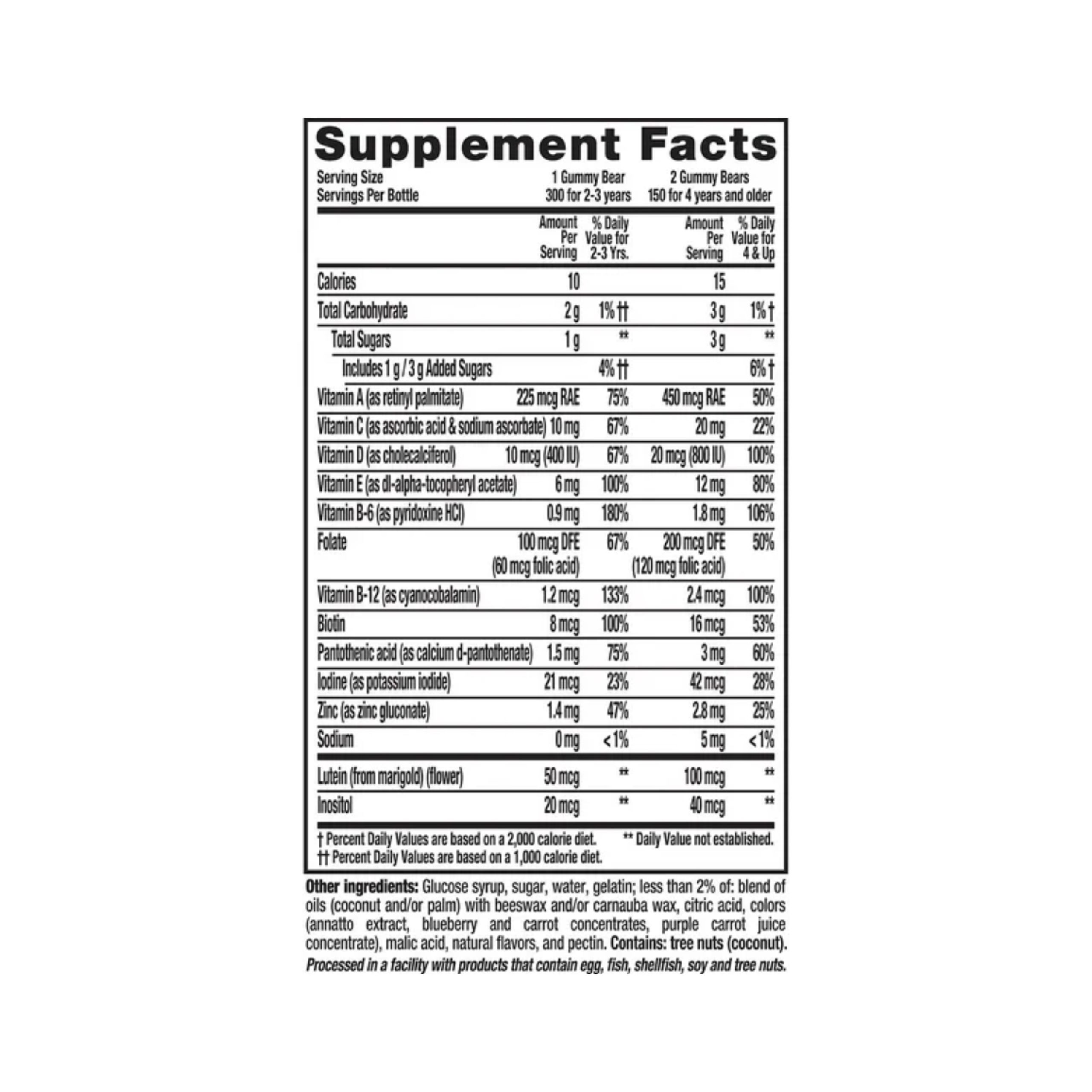 مولتی ویتامین پاستیلی کودکان L’il Critters Gummy Vites 300 gummies تصویر اطلاعات محصول دو مولتی ویتامین پاستیلی کودکان L’il Critters Gummy Vites 300 gummies تصویر اطلاعات محصول دو